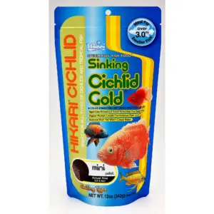 Hikari USA Cichlid Gold Sinking Pellets Fish Food | 12 Ounce | Mini
