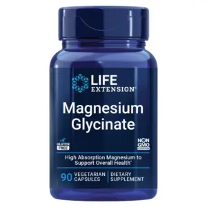 Life Extension Magnesium Glycinate | heart health | bone health | nerve & muscle support | highly absorbable | gluten-free | non-GMO | vegetarian | 90 capsules