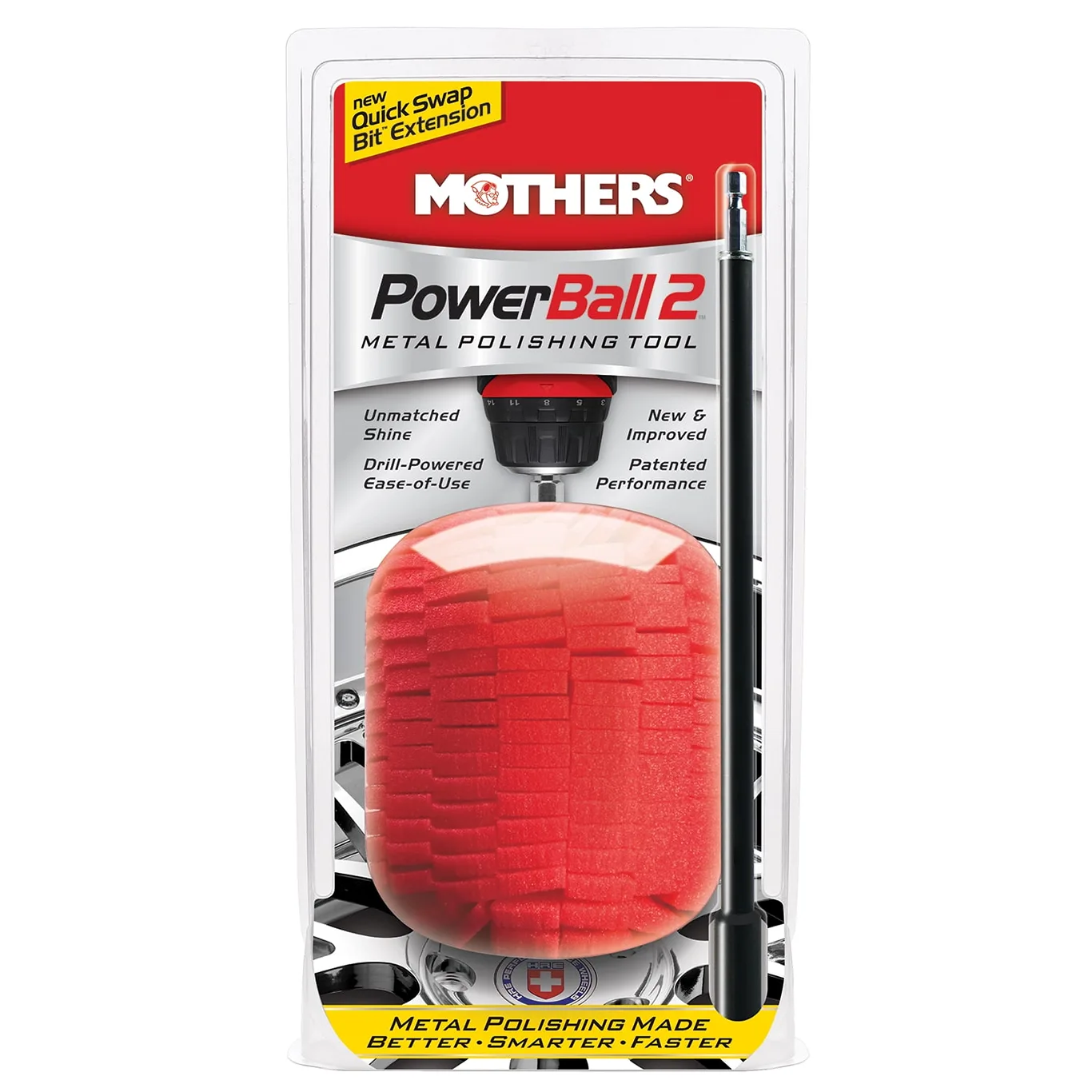 MOTHERS 05143 Powerball 2 | Polishing Tool with 10 Quick Swap Bit Extension