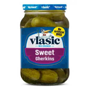 Vlasic Sweet Gherkins Pickles | Mini Sweet Pickles | 16 fl Ounce Jar | Single