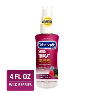 Chloraseptic Max Strength Sore Throat Spray | Wild Berries Flavor Throat Remedy | 4 fl Ounce