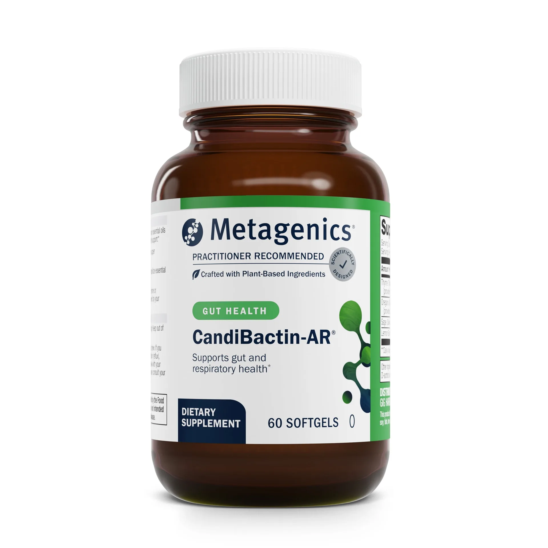 Metagenics CandiBactin-AR | Concentrated Aromatic Essential Oils | With Thyme Oil and Oregano Oil | Gut Health Supplements* | For Intestinal Microbial Balance* | Gluten-Free | 60 Softgels