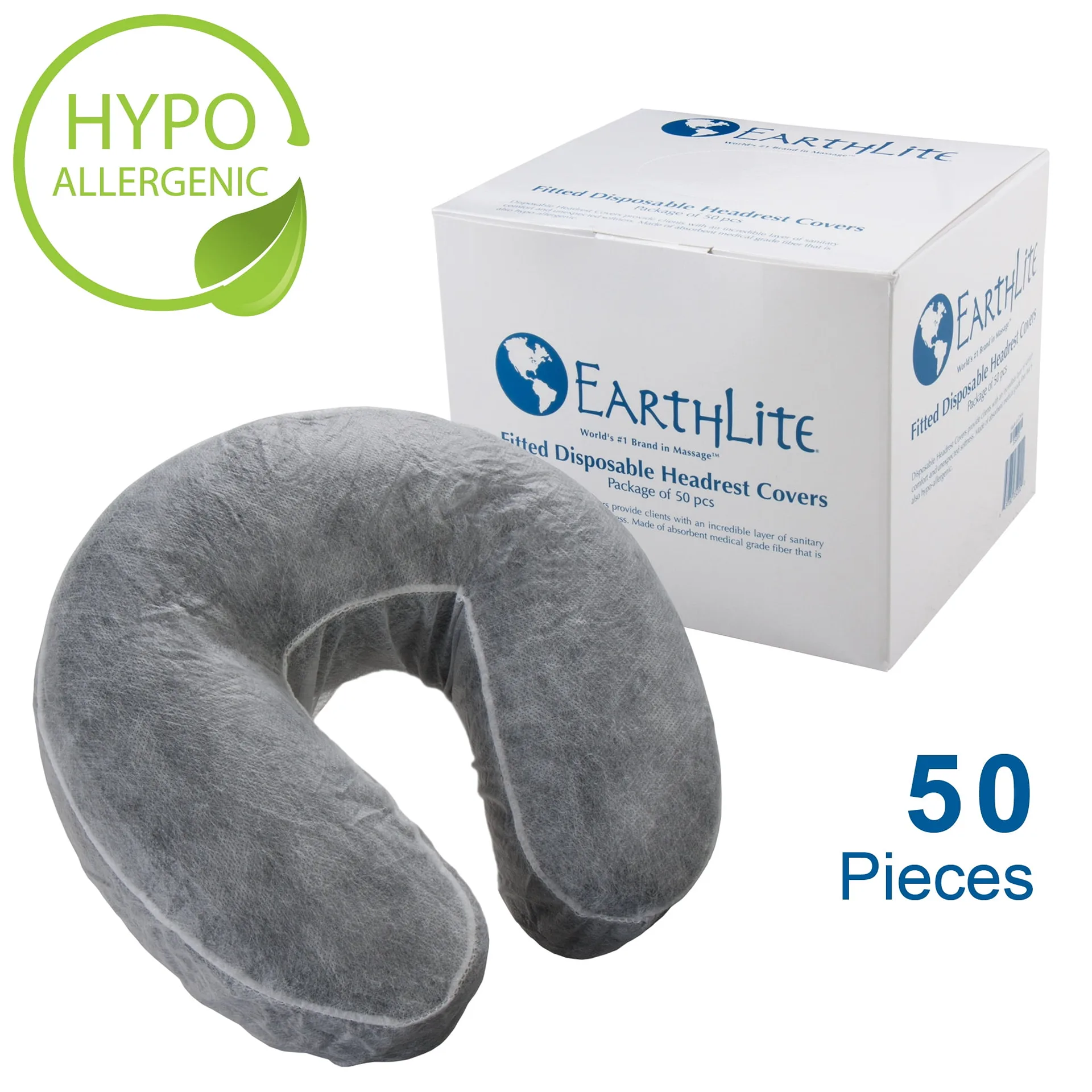 EARTHLITE Fitted Disposable Massage Headrest Cover Medical-Grade | Soft | Non-Sticking Face Rest Cradle Covers (50count)