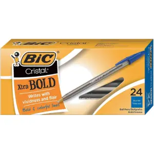 BIC Cristal Xtra Bold Ball Pen | 1.6mm | Blue Ink | 24 Pack