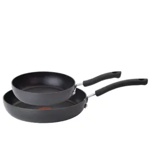 T-fal Ultimate Hard Anodized Titanium Nonstick 2 Piece Fry Pan Cookware Set | 8 & 10.25-Inch | Gray