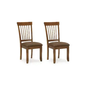 Signature Design by Ashley Berringer Dining Chair with Cushions | Set of 2 | Rustic Brown