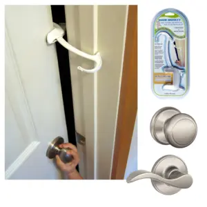 DOOR MONKEY Child Proof Door Lock and Pinch Guard | For Door Knobs and Lever Handles | Easy to Install | No Tools or Tape Required | Baby Safety Door Lock For Kids | Very Portable | Great for Dogs and Cats