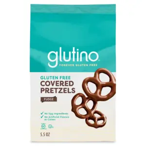 Glutino Gluten Free Fudge Covered Pretzels | Gluten Free Snacks | 5.5 Ounce | Single