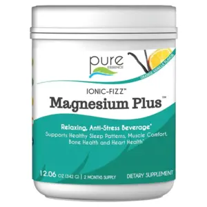 Ionic Fizz Magnesium Plus | Supplement with Zinc | Potassium | & 12 Other Nutrients -Natural Sleep Aid & Anti Stress Powder by Pure Essence | Orange Vanilla | 12.06 Ounce