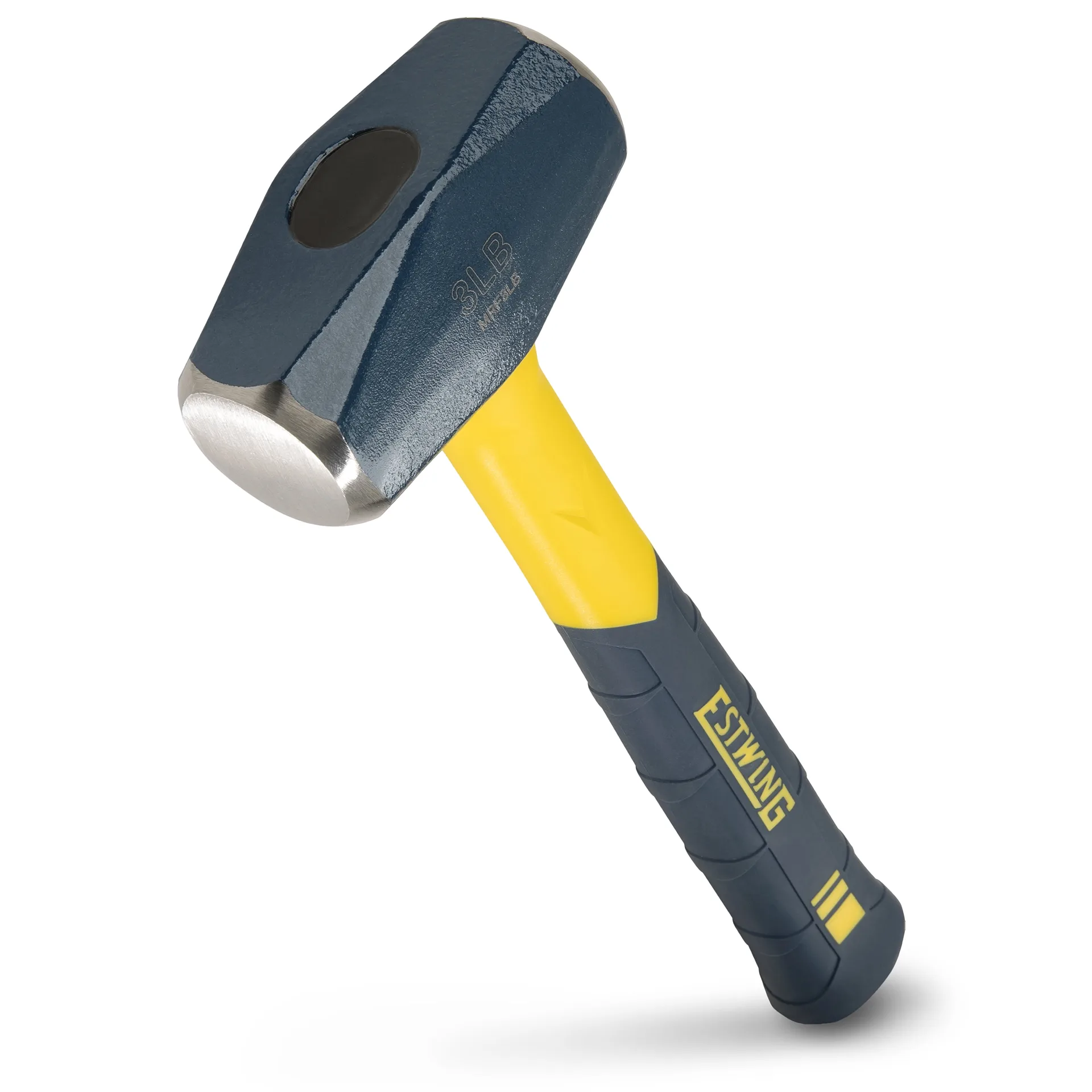 ESTWING Sure Strike Drilling/Crack Hammer | 3-Pound Sledge with Fiberglass Handle and No-Slip Cushion Grip | MRF3LB