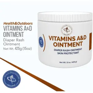Dynarex Vitamins A and D Ointment | Ointment with Vitamin A and Vitamin D Skin Protectant | for Diaper Rash and Discomfort | White | 15 Ounce Jar 15 Ounce (Pack of 1) | 15oz