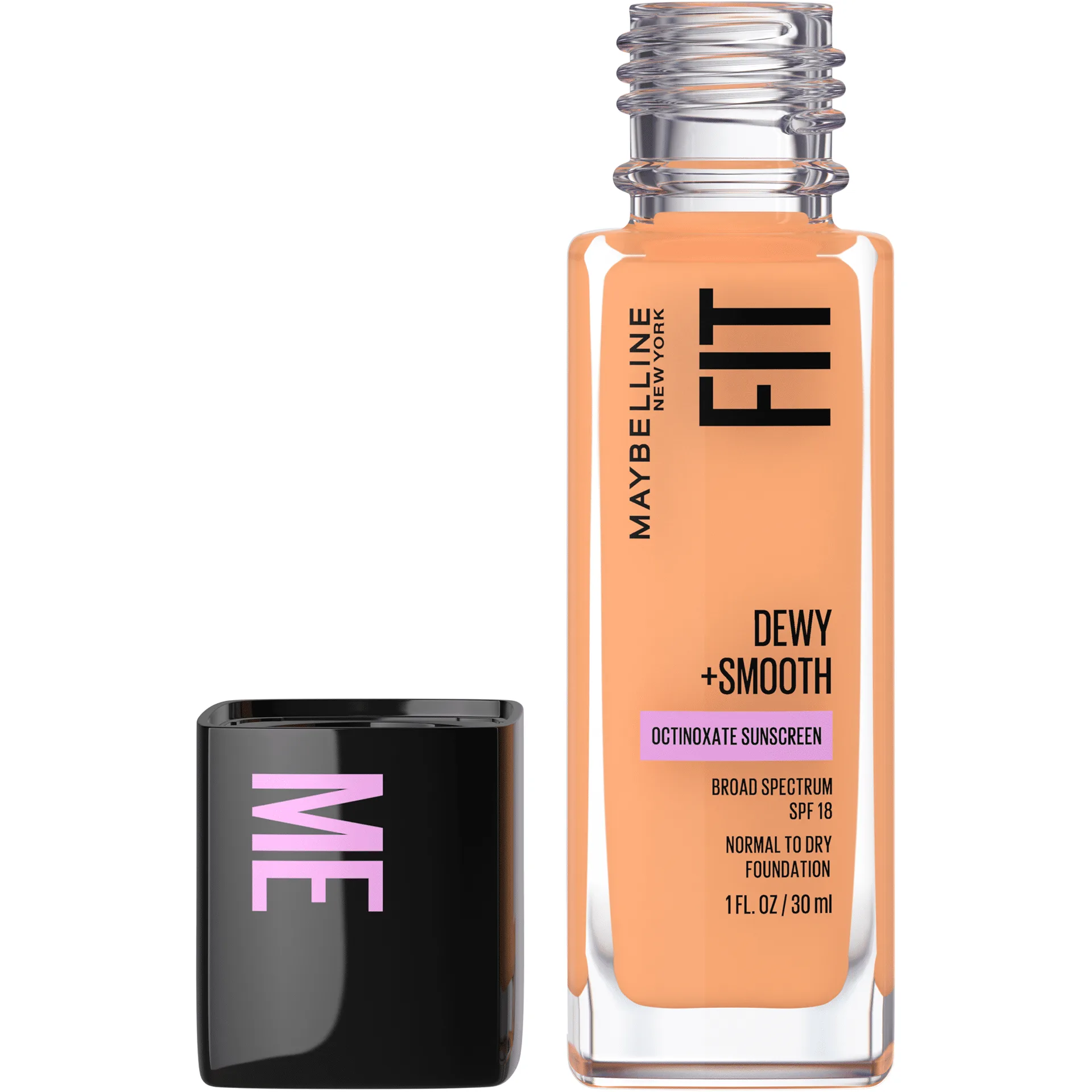 Maybelline Fit Me Dewy & Smooth Liquid Foundation | SPF 18 | 315 Soft Honey | 1 fl Ounce | Single