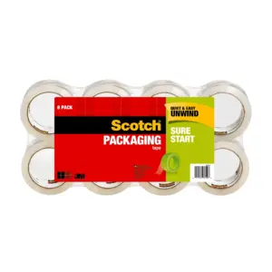 Scotch Sure Start Shipping and Packaging Tape | 1.88x54.60 yds | 8 Rolls