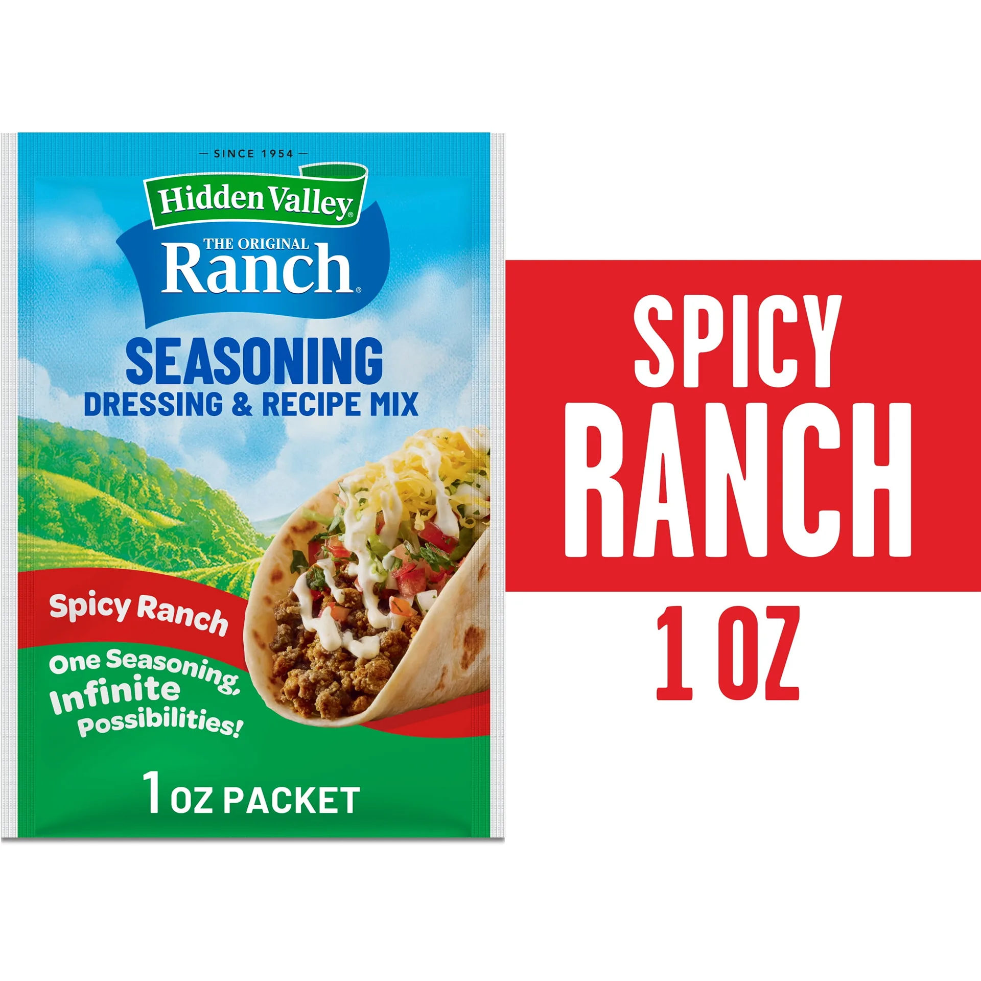 Hidden Valley Gluten Free Spicy Ranch Salad Dressing & Seasoning Mix | 1 Ounce | Single
