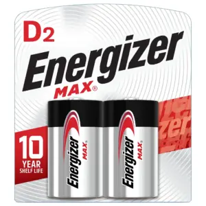 Energizer MAX D Batteries (2 Pack) | D Cell Alkaline Batteries