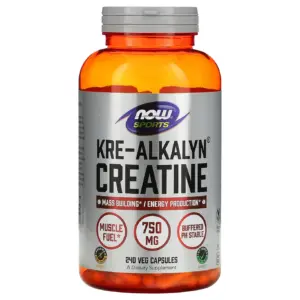 NOW Sports Kre-Alkalyn Creatine Capsules | 240 Ct
