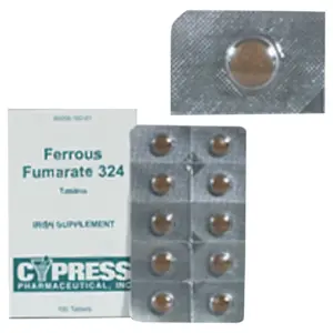 Cypress Ferrous Fumarate Iron Supplement Tablets | 100 Count