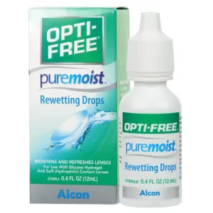 Opti-Free Puremoist Rewetting Eye Drops for use as needed throughout the day | 0.4 fl. Ounce. | Single
