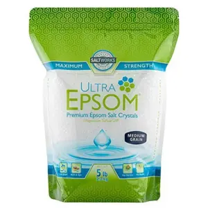 SaltWorks Ultra Epsom Bath Salt | Unscented | Medium Grain | 5 Pound Bag 5 Pound (Pack of 1)