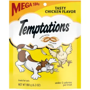 Temptations Classic Tasty Chicken Flavor Crunchy and Soft Cat Treats | 6.3 Ounce Pouch | 1