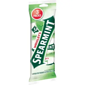Wrigley's Spearmint Chewing Gum Bulk Pack | 15 Stick (Pack of 3 | 45 Piece Count)