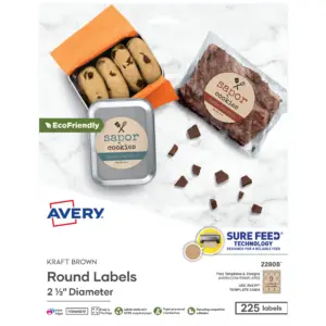 Avery Kraft Brown Round Labels | 2.5 Diameter | 225ct (22808)