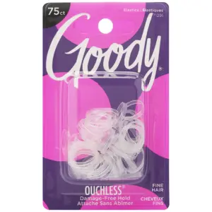 Goody Ouchless Mini Poly Bands | No Metal Hair Elastics | Ponytail Holder | Clear | 75 Ct | Single | 0