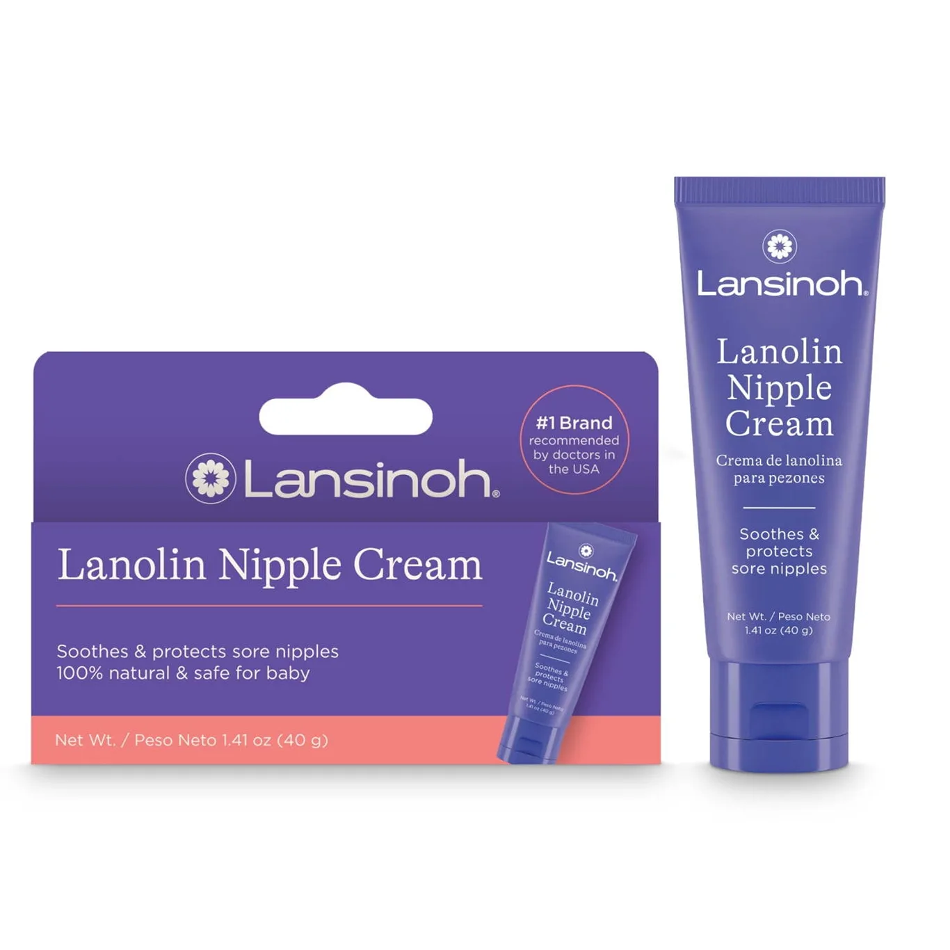 Lansinoh Lanolin Nipple Cream Safe for Breastfeeding Baby | 100% Natural | Breastfeeding Essentials | 1.41 Ounce