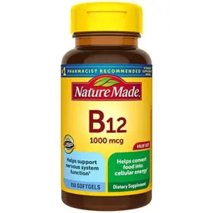 Nature Made Vitamin B12 1000 mcg | Dietary Supplement for Energy Metabolism Support | 150 Softgels | 150 Day Supply