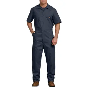 Dickies Mens & Big Mens Short Sleeve Deluxe Poplin Coveralls | Dark Navy | L RG | Men