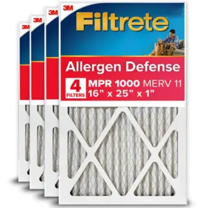 Filtrete 16x25x1 HVAC Furnace Air Filter | MPR 1000 MERV 11 | Allergen Defense | 4 Pack