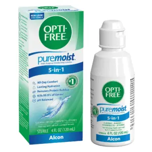 OPTI-FREE Puremoist Multi-Purpose Contact Lens Daily Disinfecting Solution | 4 fl Ounce | Single