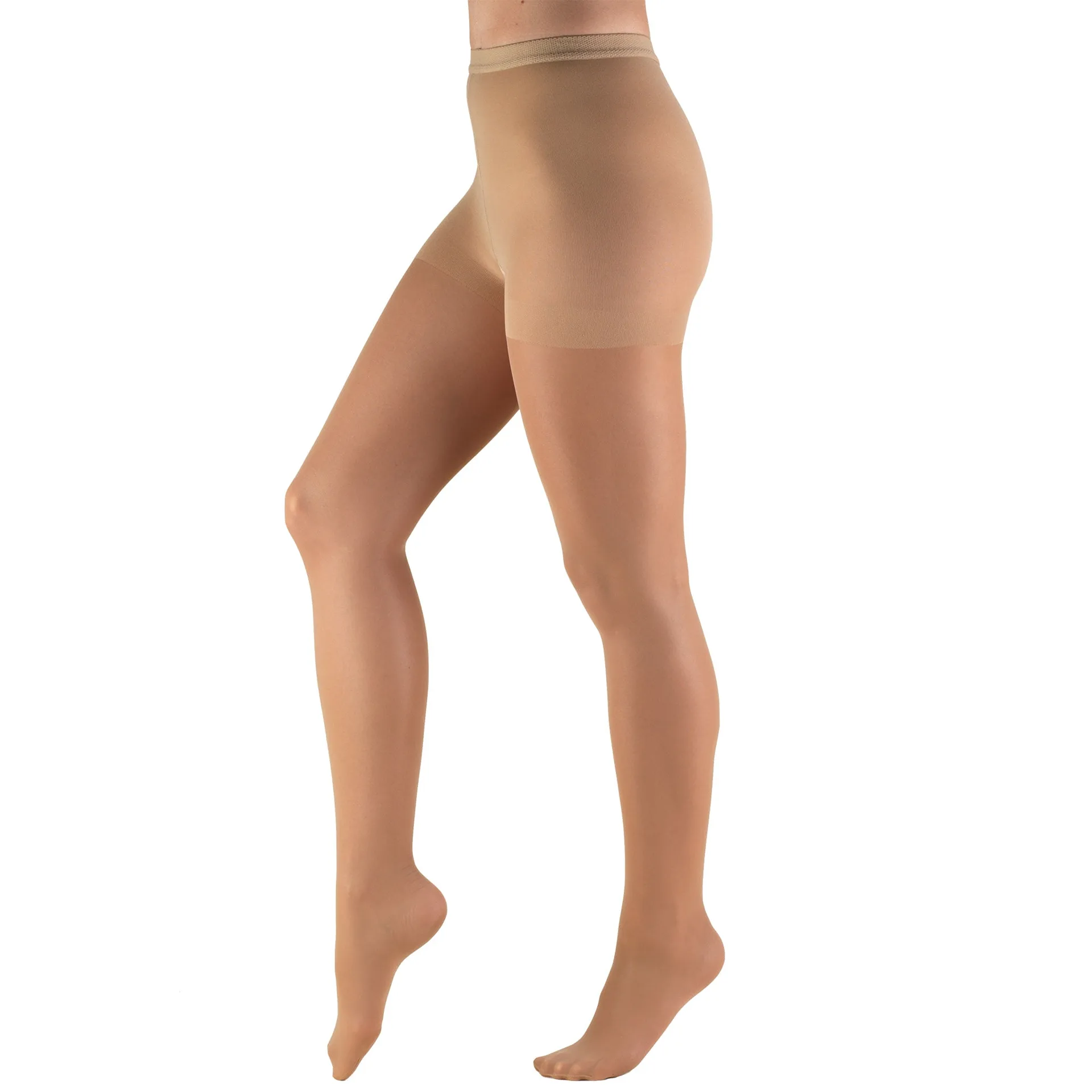 Truform Sheer Pantyhose: 8-15 mmHg | Beige | Queen Plus