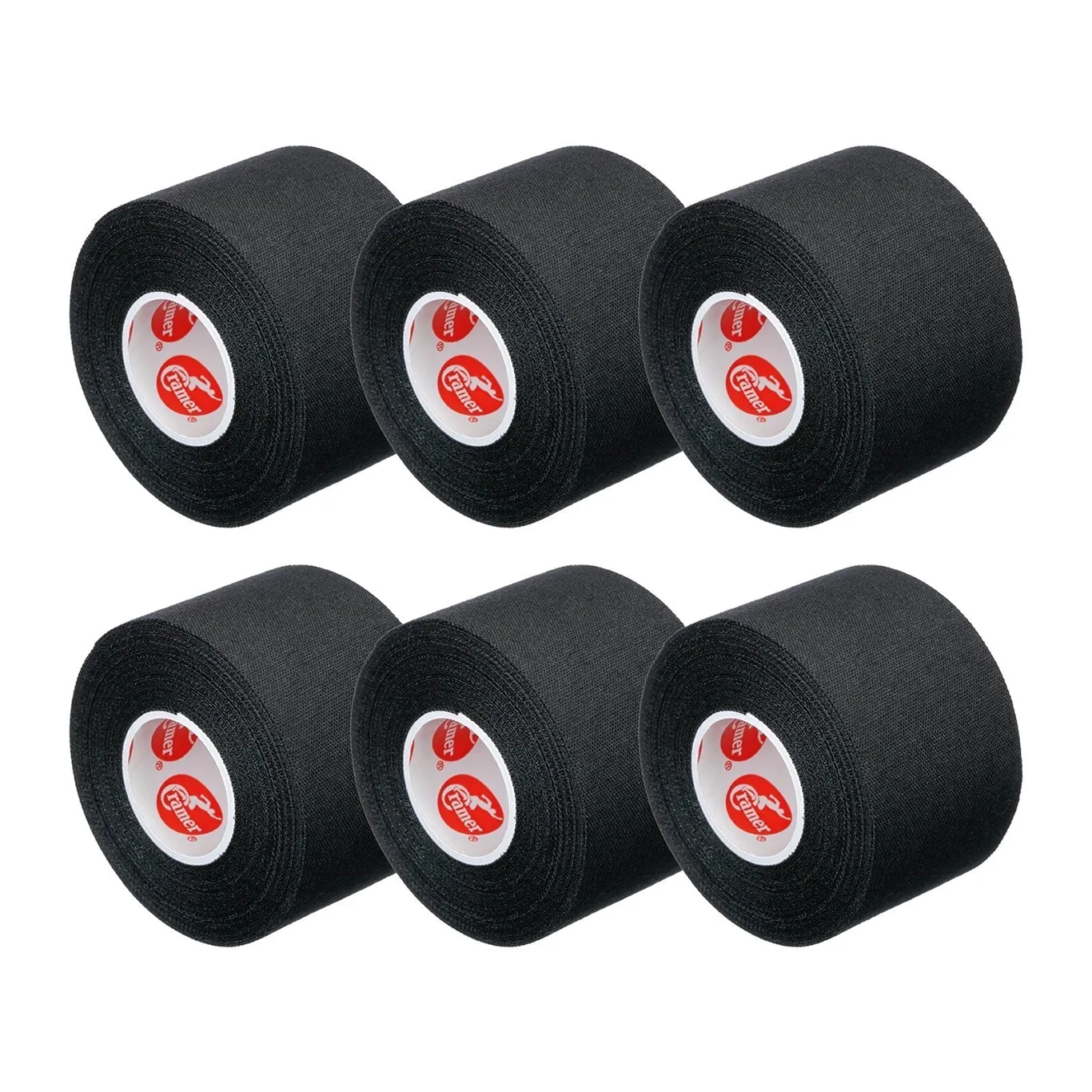 Cramer Team Athletic Tape | Black | Easy Tear | Ankle and Wrist Taping | 6-Pack | 1.5 X 10 Yard