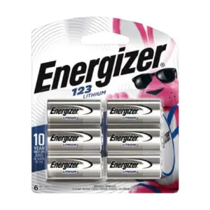 Energizer 123 3V Lithium Photo Batteries (6 Pack) | CR123A High Power Lithium Batteries Compatible with Cameras | Flashlights | Electronics & More