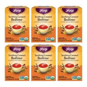 Yogi Tea | Soothing Caramel Bedtime (6 Pack) | Supports a Good Night's Sleep with Chamomile | Skullcap | & L-Theanine | Caffeine Free | 96 Herbal Tea Bags
