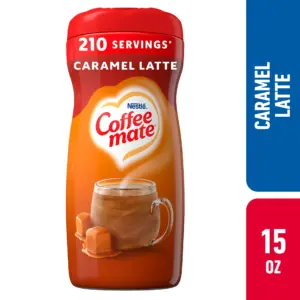 COFFEE MATE Caramel Latte Powder Coffee Creamer 15 Ounce. Canister | Non-dairy | Lactose Free Creamer | Single