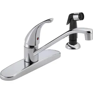 Peerless Single-Handle Kitchen Sink Faucet with Side Sprayer | Chrome P115LF | Silver