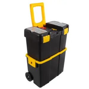 Stalwart Portable Tool Box with Wheels | Stackable 2-Inch-1 Tool Organizers