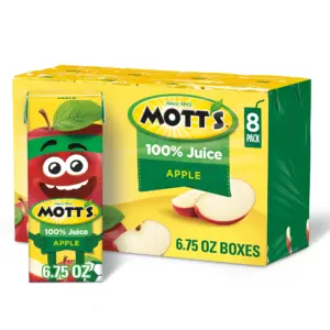 Mott's 100% Juice Original Apple Juice | 6.75 fl Ounce | 8 Count Boxes | Single