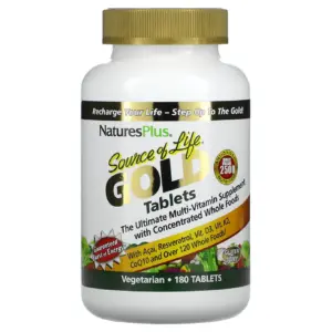 Nature's Plus Source Of Life Gold Tablets | Ultimate Multi-Vitamin Supplement | 180 Tablets