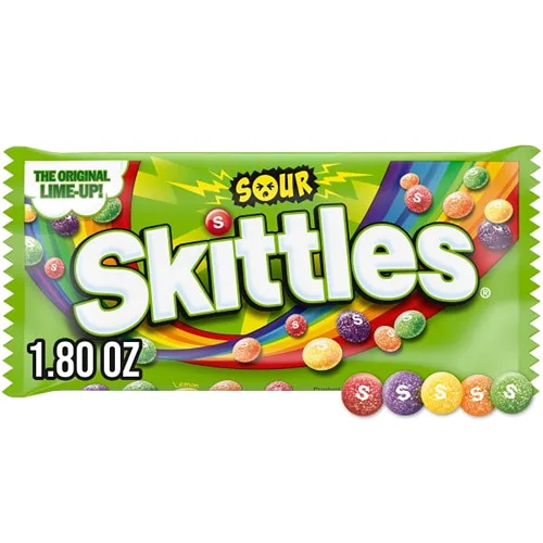 Skittles Sour Candy | Fruit Candies Full Size | 1.8 Ounce Bag | Single | 1.8ONZ