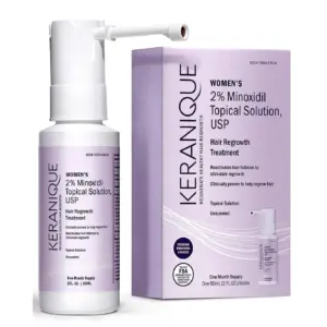 Keranique Hair Regrowth Treatment Spray with 2% Minoxidil for Hair Growth and Thickening | 2 fl Ounce | 1 | 2 Ounce