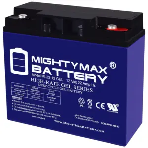 ML22-12GEL | 12 Volt 22 AH | GEL Type | Internal Thread (INT) Terminal | Rechargeable SLA AGM Battery | Single