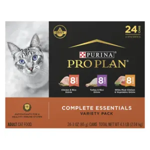 Purina Pro Plan Complete Essentials Grain Free Wet Cat Food Chicken | Turkey & Beef Variety Pack