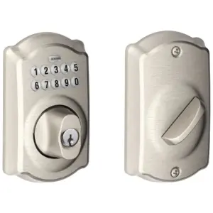 Schlage BE365VCAM619 Satin Nickel Camelot Keypad Deadbolt Hardware Lock | Multi-color | Multicolor