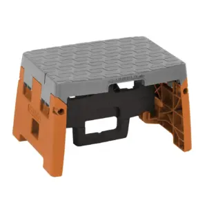 Cosco 1 Step Molded Folding Step Stool | Type 1A | Black | Orange & Gray