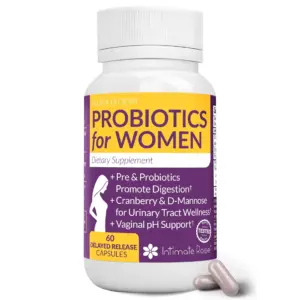 Vaginal Probiotics for Women | pH Balance with Prebiotics | Cranberry | & D-Mannose | Supports Digestive | Urinary Tract Health | & Bladder Wellness | Probiotics for Women Vaginal Health | 60 Vegan C | 1