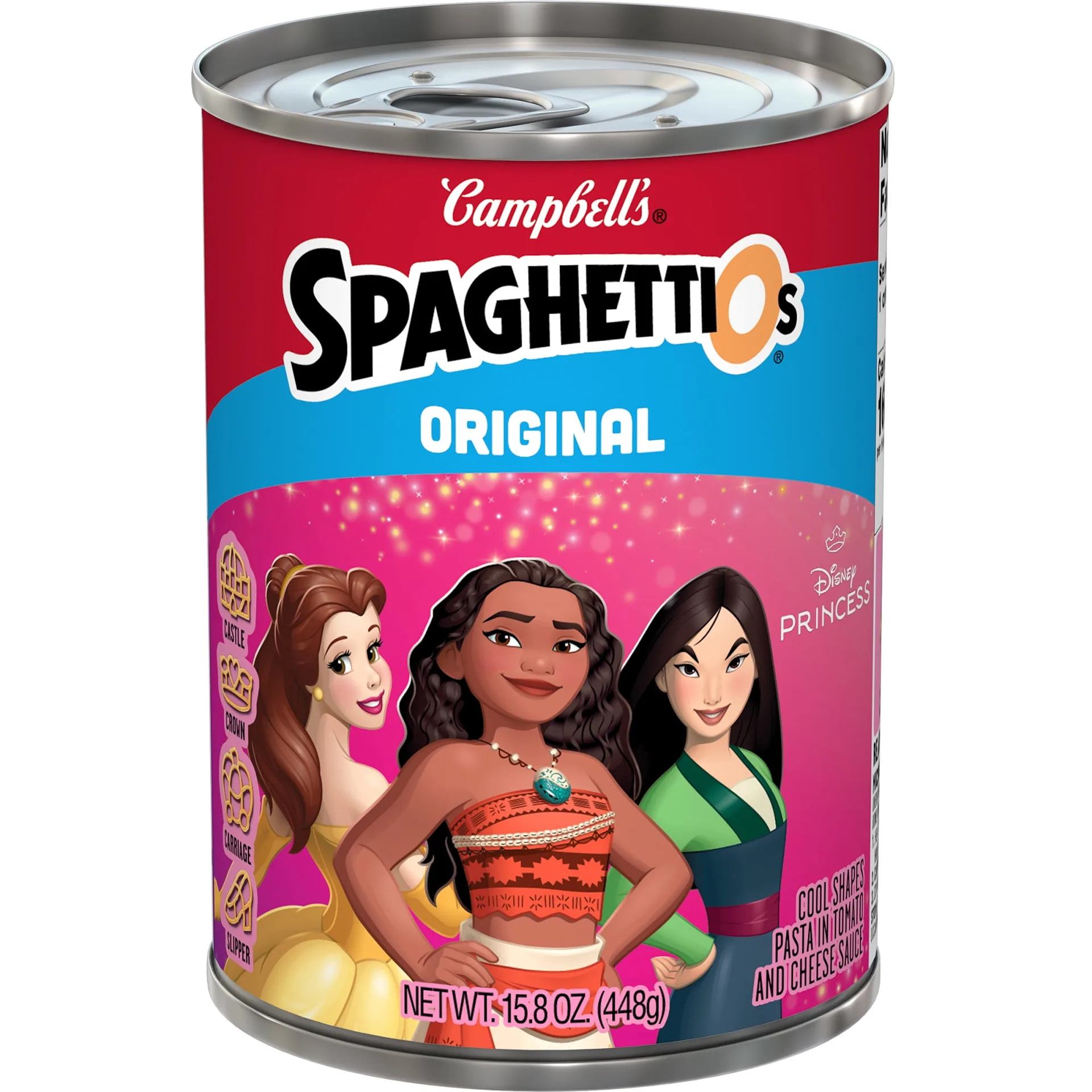 SpaghettiOs Original Disney Princess Shapes Canned Pasta | 15.8 Ounce Can | Single