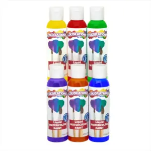 Colorations Paraben-Free Liquid Watercolor Paint | Rainbow Pack | 4 Ounce. | Set of 6
